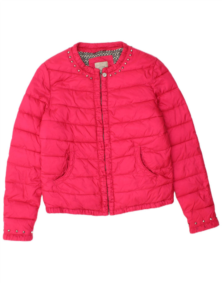 Jaqueta acolchoada feminina GUESS UK 12 médio rosa poliamida