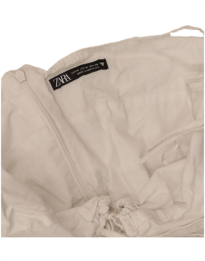 Vestido de verão feminino Zara UK 12 médio branco