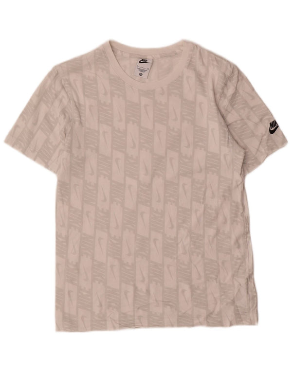 Camiseta Nike masculina gráfica top pequeno algodão branco