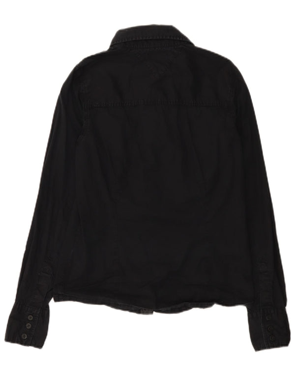 Camisa Tommy Hilfiger Feminina UK 12 Médio Algodão Preto