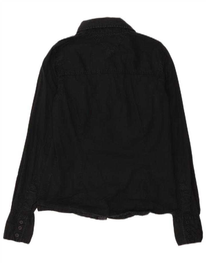 Camisa Tommy Hilfiger Feminina UK 12 Médio Algodão Preto