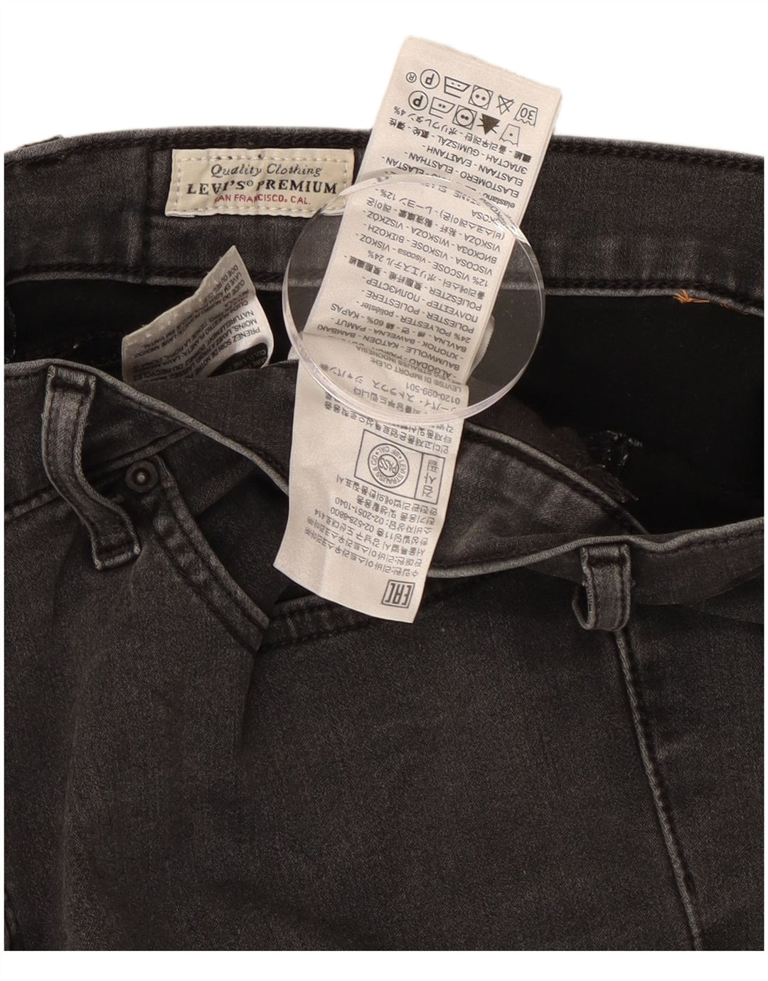 Calça jeans feminina Levi's 314 Shaping Straight W32 L30 algodão preto