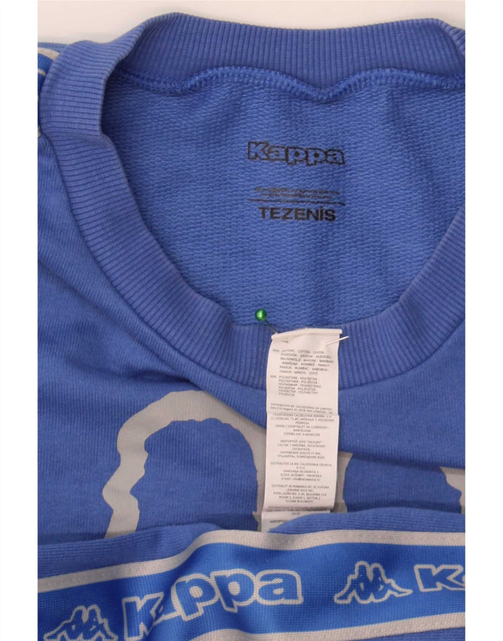 Kappa feminino Tezenis Crop Graphic moletom jumper UK 14 médio azul
