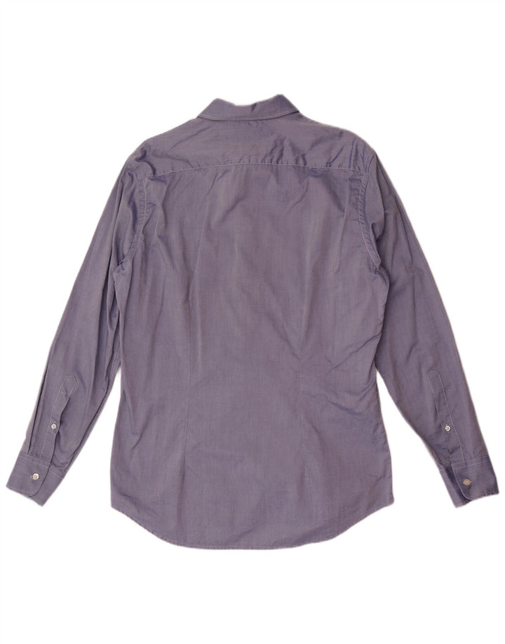 Camisa masculina Slim Fit Fred Perry grande algodão azul