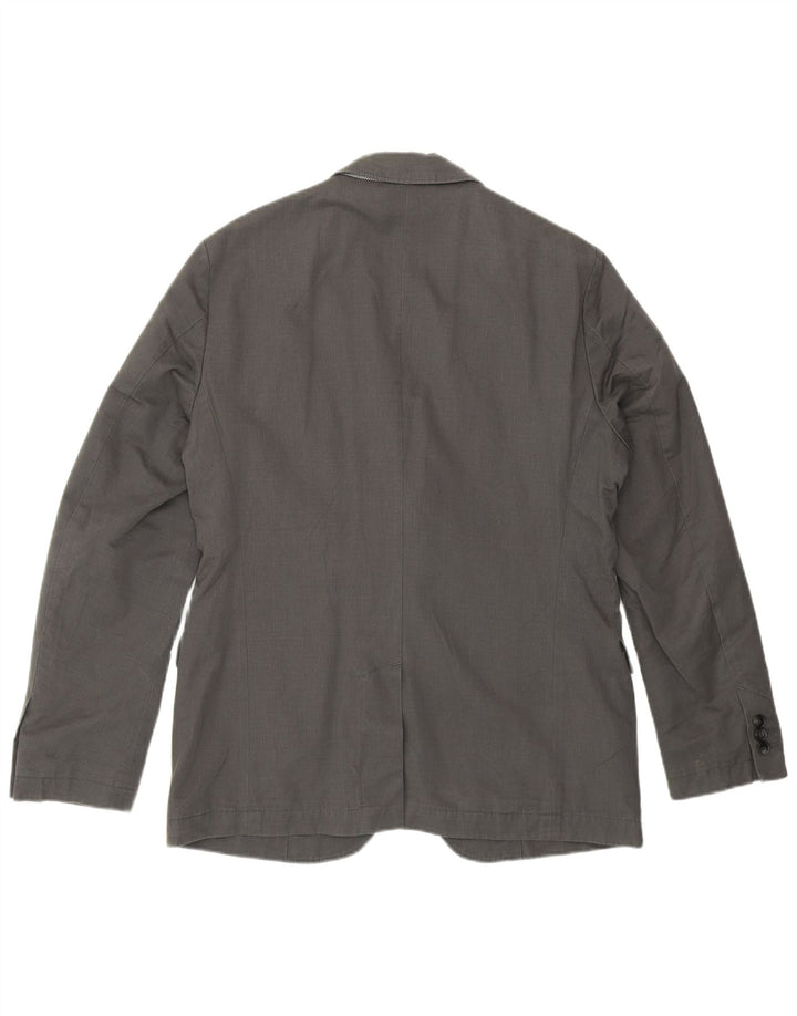 Jaqueta Blazer Masculina Hugo Boss com 2 Botões EU 48 Algodão Cinza Médio