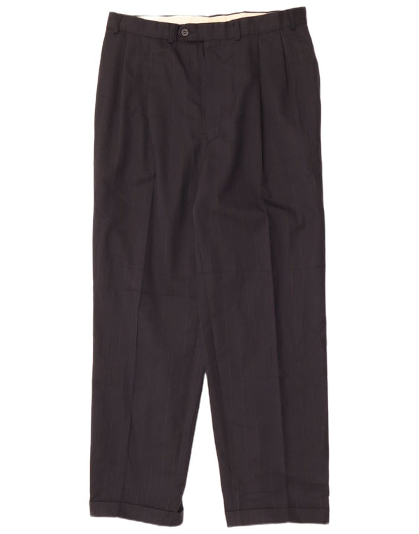 Calça masculina Marks & Spencer Pegged Suit W36 L31 azul marinho poliéster