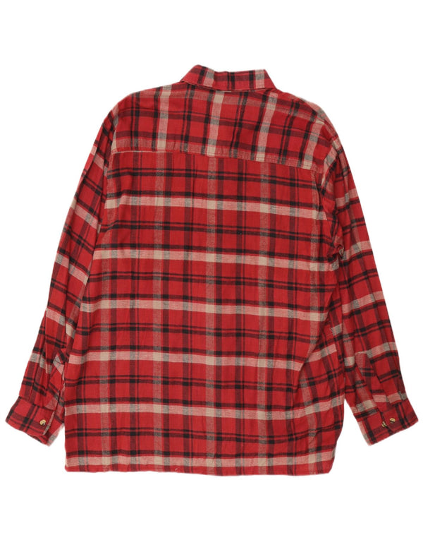Camisa masculina de flanela Nathan Jones XL algodão xadrez vermelho