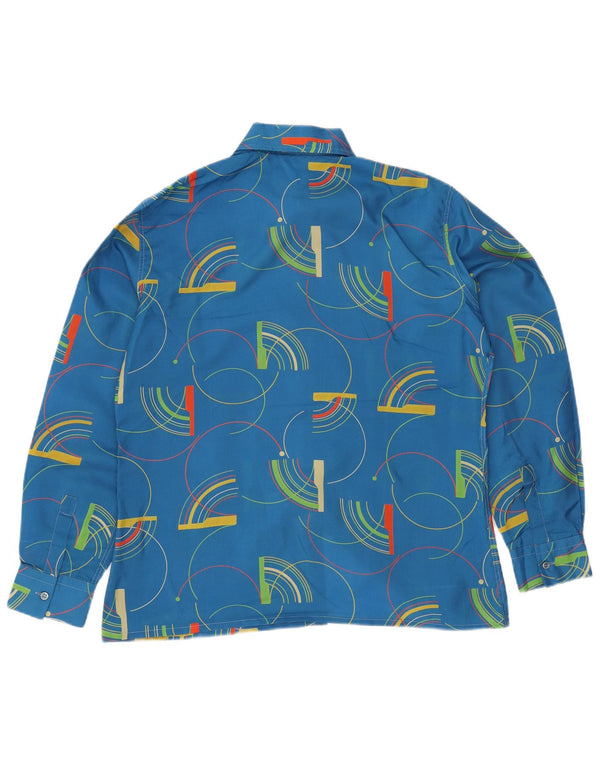 Camisa feminina VINTAGE IT 52 2XL azul geométrica