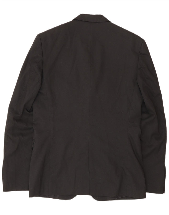 Jaqueta blazer masculina Zara com 2 botões EU 46 poliéster preto pequeno