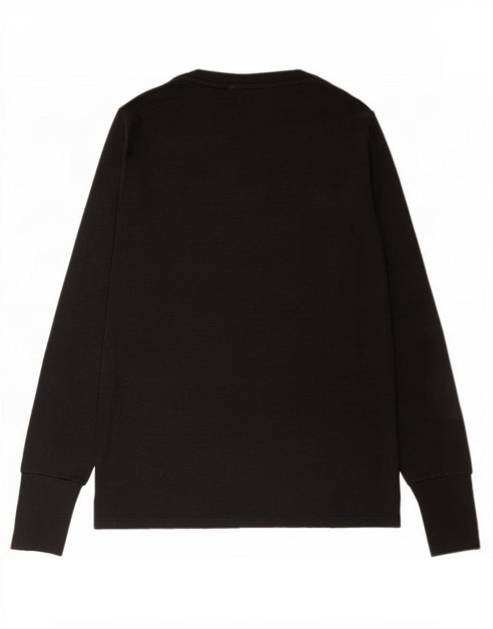 Top feminino Gap de manga comprida UK 10 pequeno modal preto
