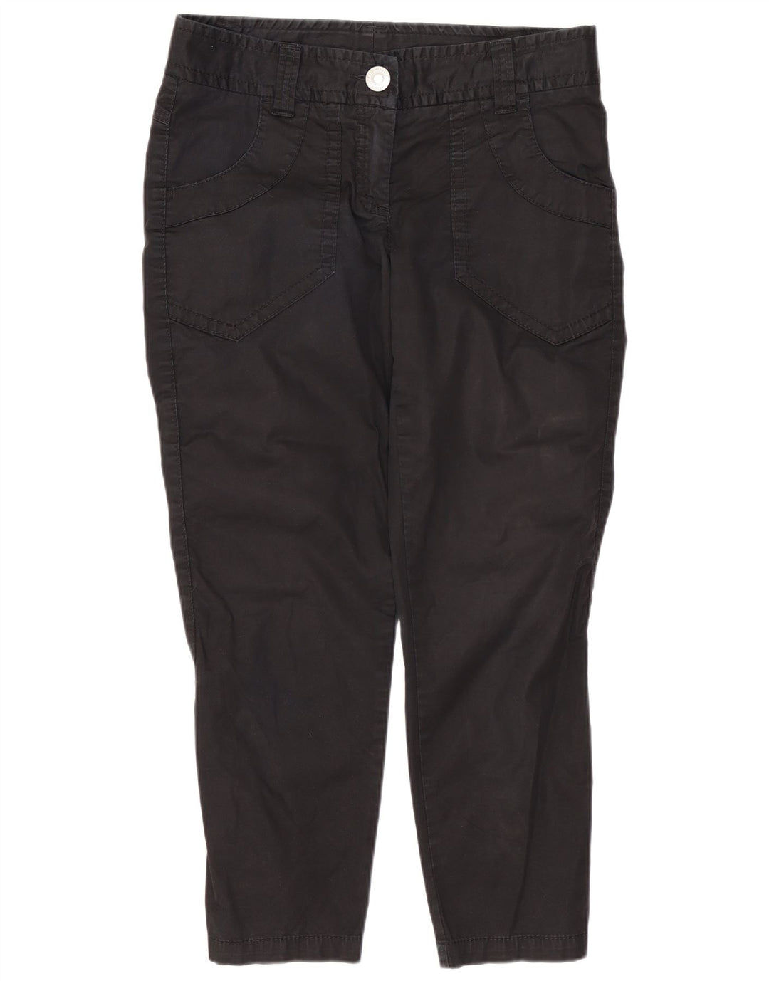 Calças cortadas finas femininas Benetton W36 L24 pretas