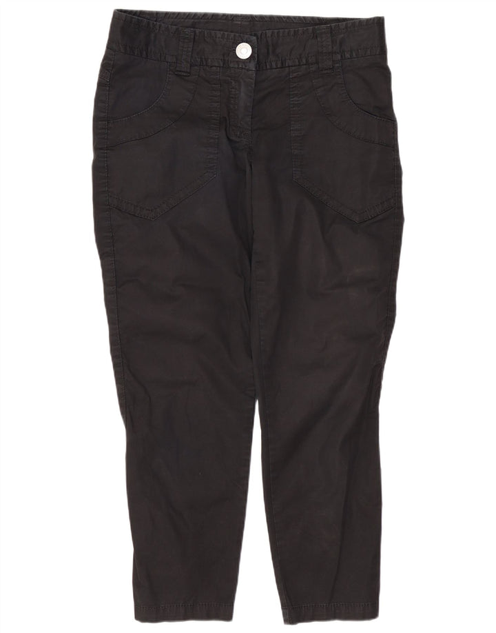 Calças cortadas finas femininas Benetton W36 L24 pretas