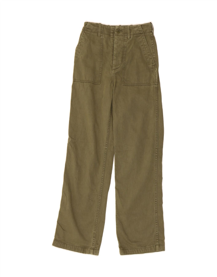 J. CREW Womens Straight Casual Trousers W24 L29 Khaki Cotton Vintage J. Crew and Second-Hand J. Crew from Messina Hembry 