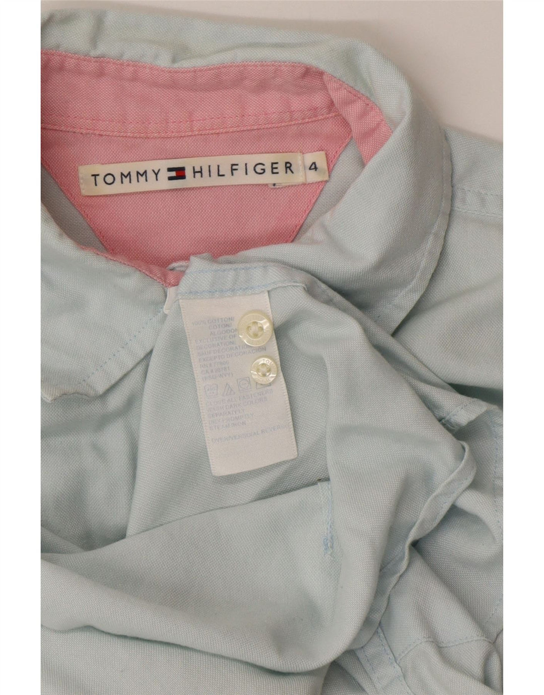 Camisa feminina TOMMY HILFIGER EUA 4 pequeno algodão azul