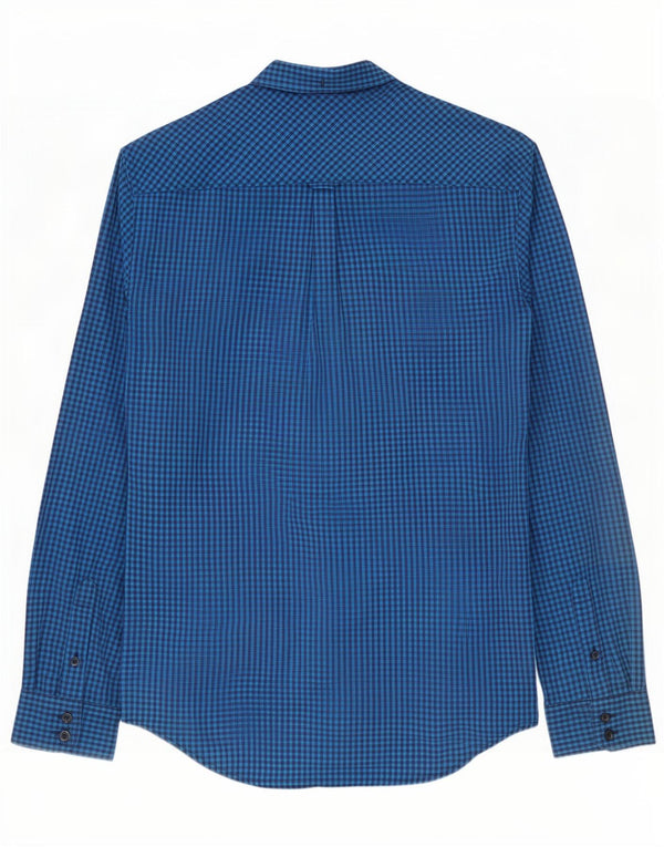 Camisa masculina Ben Sherman pequena algodão guingão azul