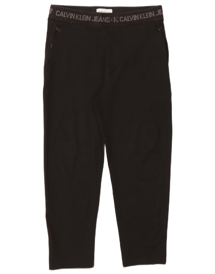 Calça cropped masculina Calvin Klein com estampa gráfica média W32 L25 poliéster preto