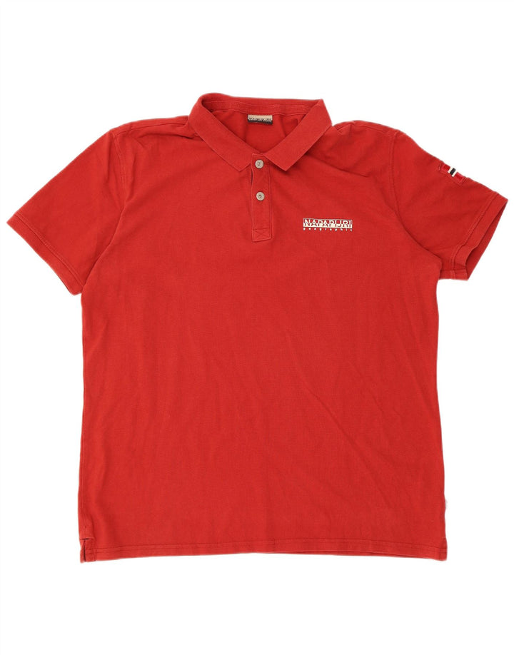 Camisa polo masculina NAPAPIJRI 2XL algodão vermelho