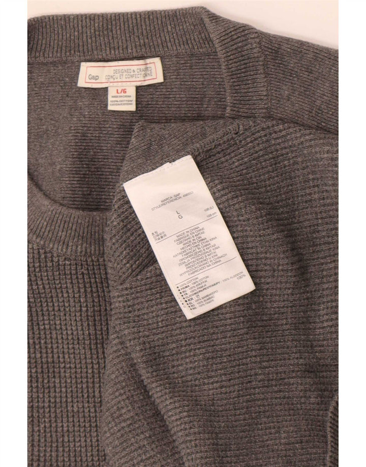 Suéter masculino Gap com gola redonda e algodão cinza grande