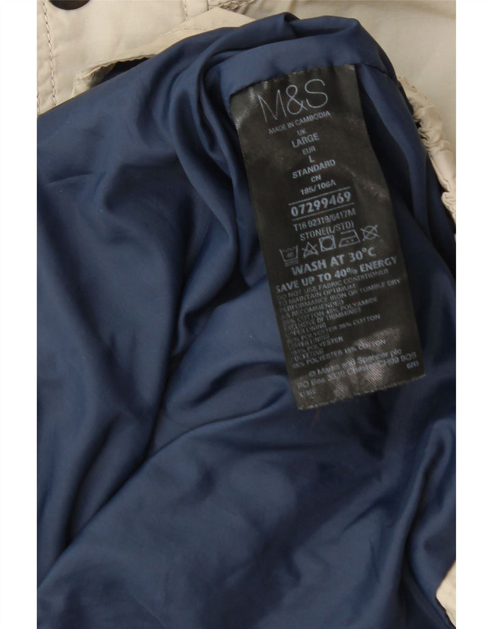 Jaqueta utilitária masculina Marks & Spencer UK 40 grande algodão bege