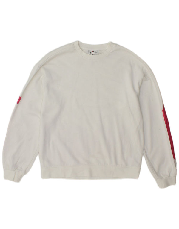 Champion Womens Graphic Sweatshirt Jumper UK 20 2XL White Cotton