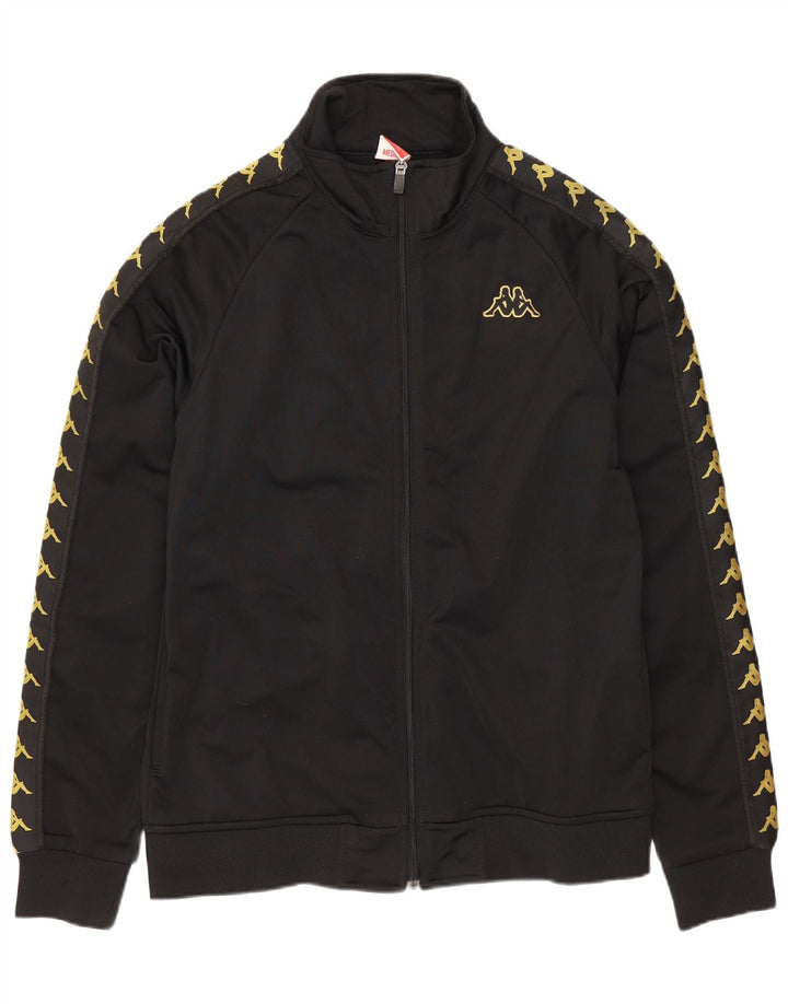 KAPPA Mens Graphic Tracksuit Top Jacket Médio Preto Poliéster