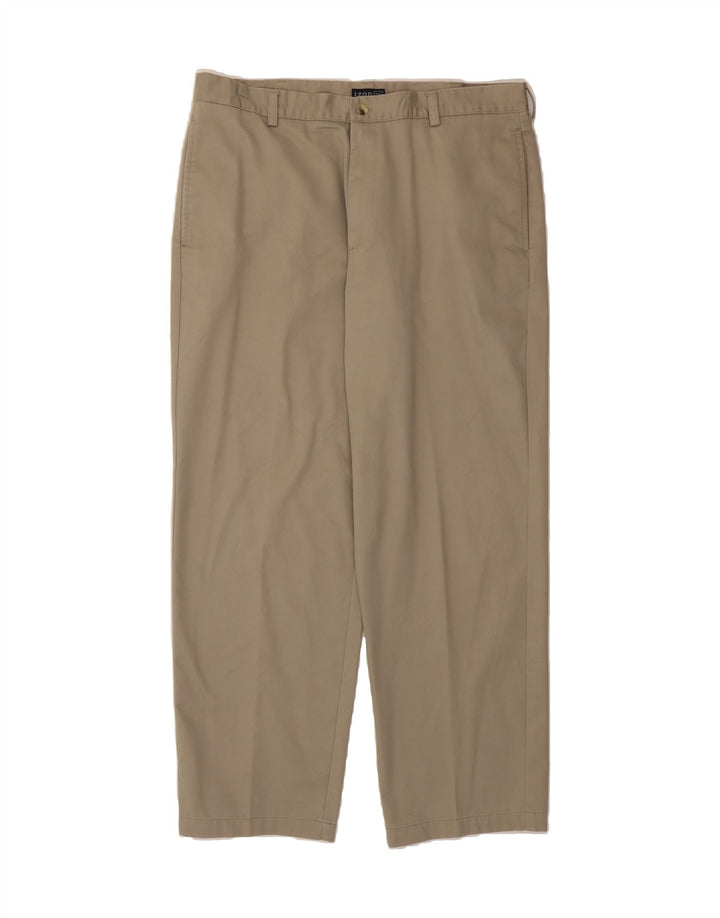 IZOD Mens Straight Chino Trousers W38 L32 Beige Cotton Vintage Izod and Second-Hand Izod from Messina Hembry 