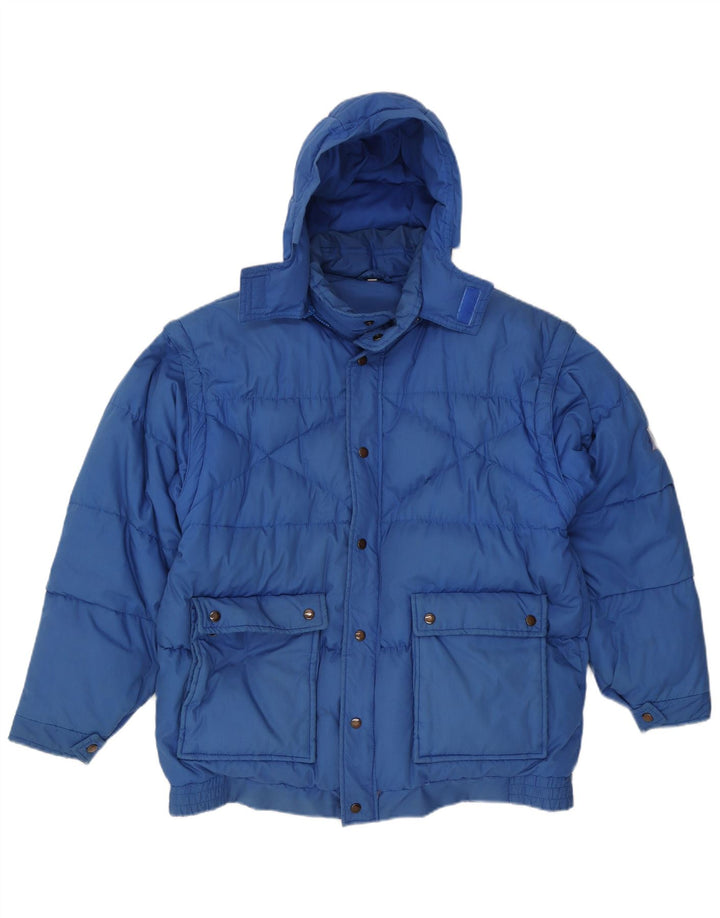 Jaqueta Acolchoada com Capuz Masculina Creation IT 50 Grande Azul Poliéster