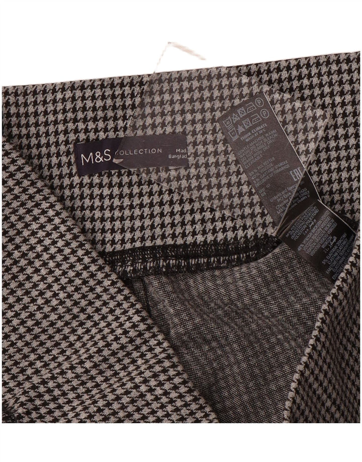 Leggings femininos Marks & Spencer Reino Unido 14 grande cinza houndstooth poliéster