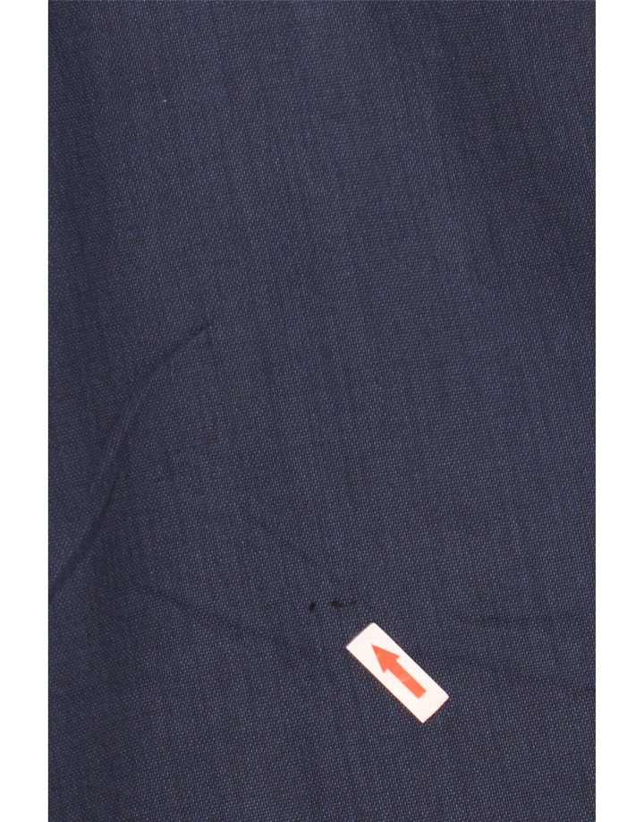 Calça masculina de ajuste regular Marks & Spencer W34 L33 azul marinho poliéster