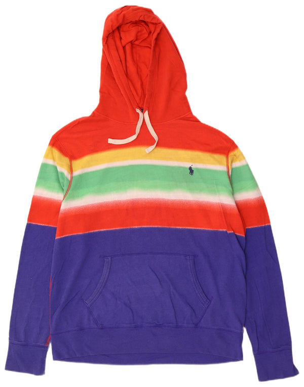 Polo Ralph Lauren moletom com capuz masculino grande algodão listrado multicolorido
