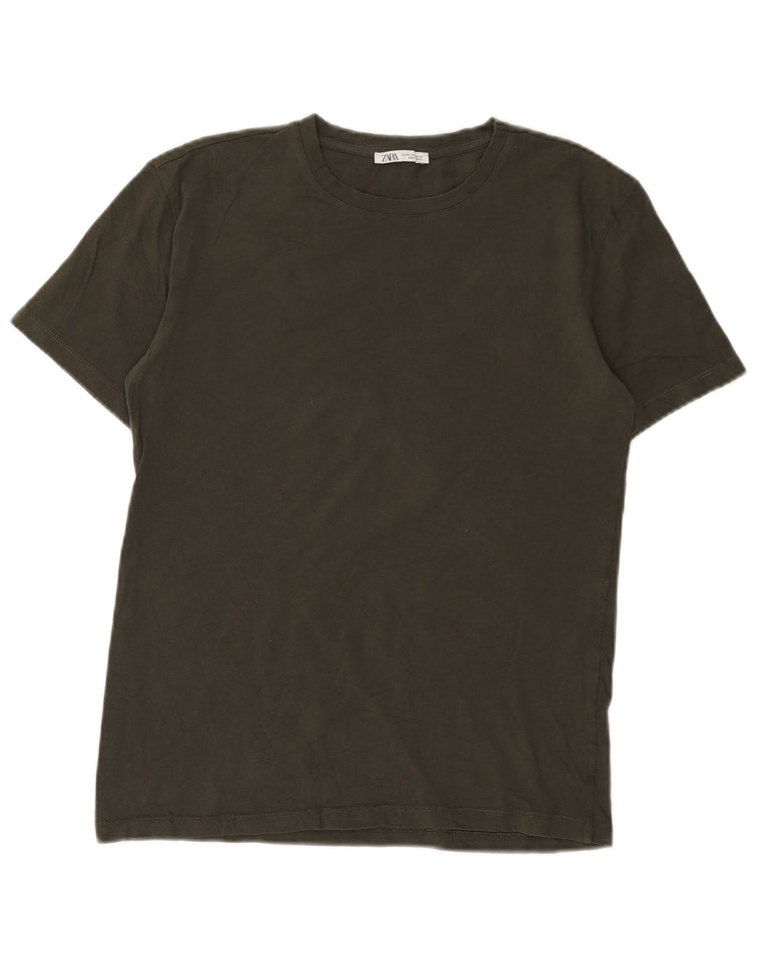 Camiseta masculina Zara Top médio de algodão marrom