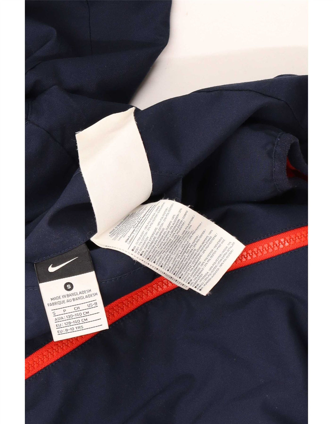 Nike Boys com capuz reversível jaqueta bomber 8-9 anos pequeno azul marinho