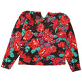 Suéter feminino vintage com gola redonda UK 12 médio floral multicolorido