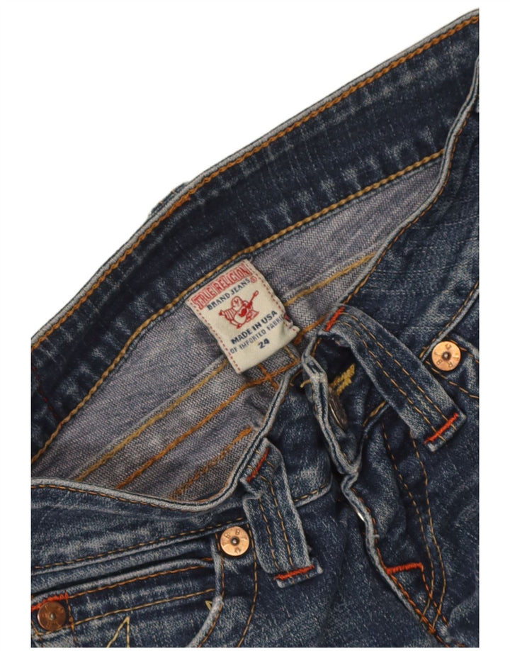 Jeans feminino Bootcut True Religion W24 L27 algodão azul
