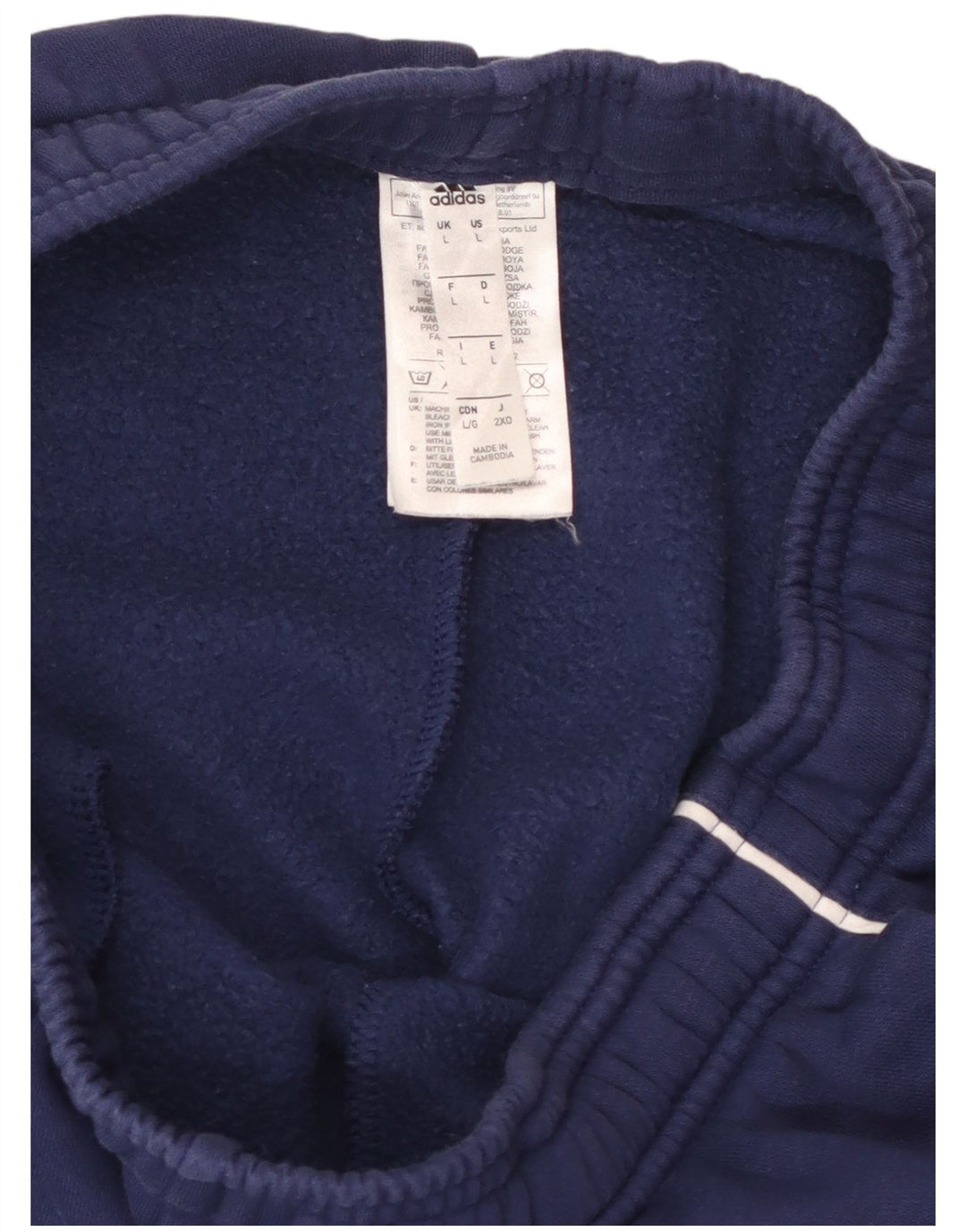 Calças de treino masculinas ADIDAS Joggers grandes algodão azul marinho