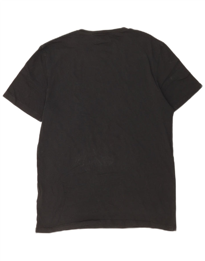 COS Mens Camiseta Regular Fit Top Médio Algodão Preto