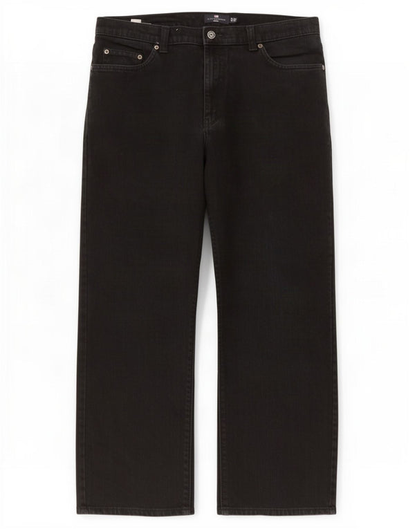 Calça jeans reta masculina Marks & Spencer Blue Harbor W36 L29 algodão preto