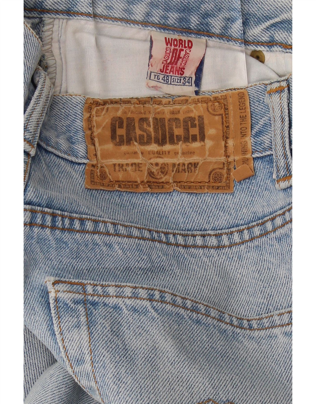 Calça jeans reta masculina CASSUCI W34 L30 algodão azul