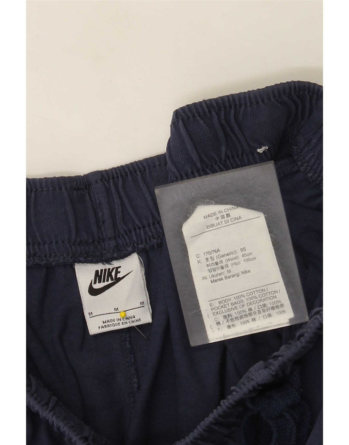 Shorts esportivos masculinos Nike médio azul marinho algodão