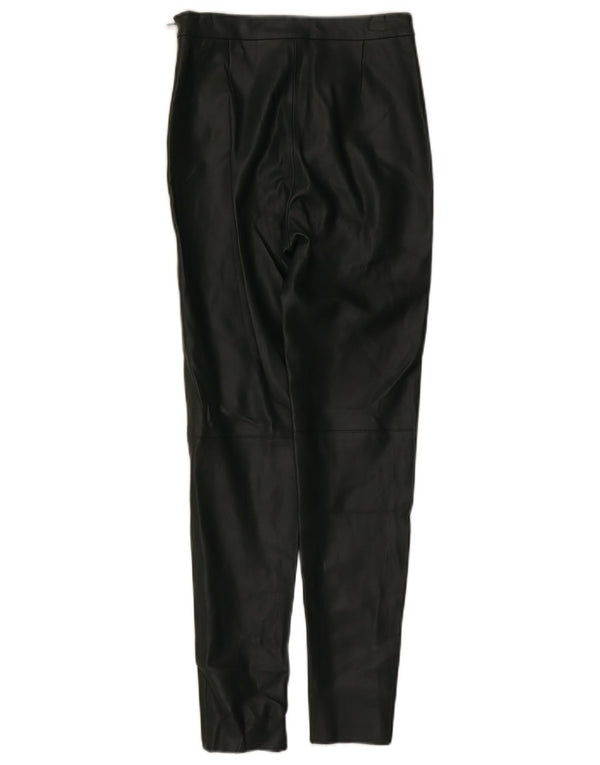 Calça feminina skinny de couro sintético Zara XS W24 L27 verde