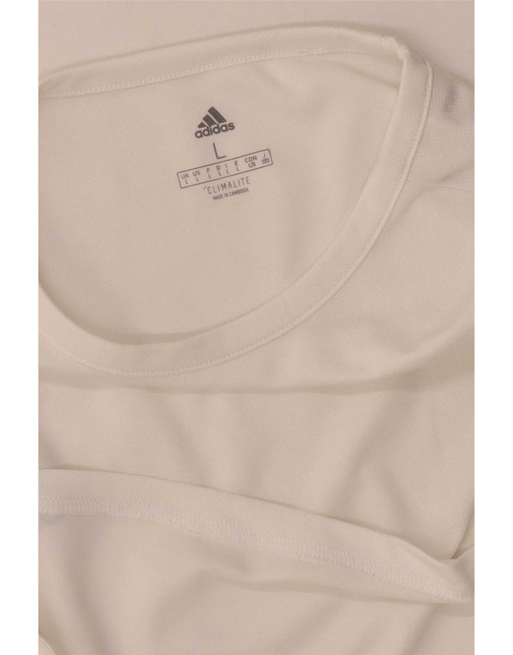 Camiseta masculina Adidas Climalite Top grande bloco colorido branco