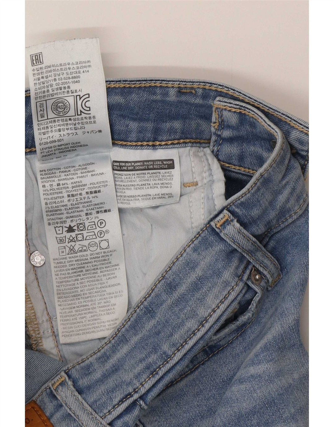 Calça jeans feminina Levi's 715 Bootcut W26 L32 azul algodão