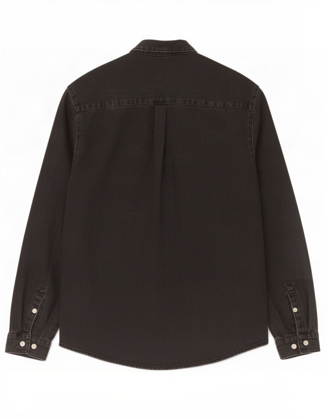 Zara Camisa jeans masculina pequena de algodão preto
