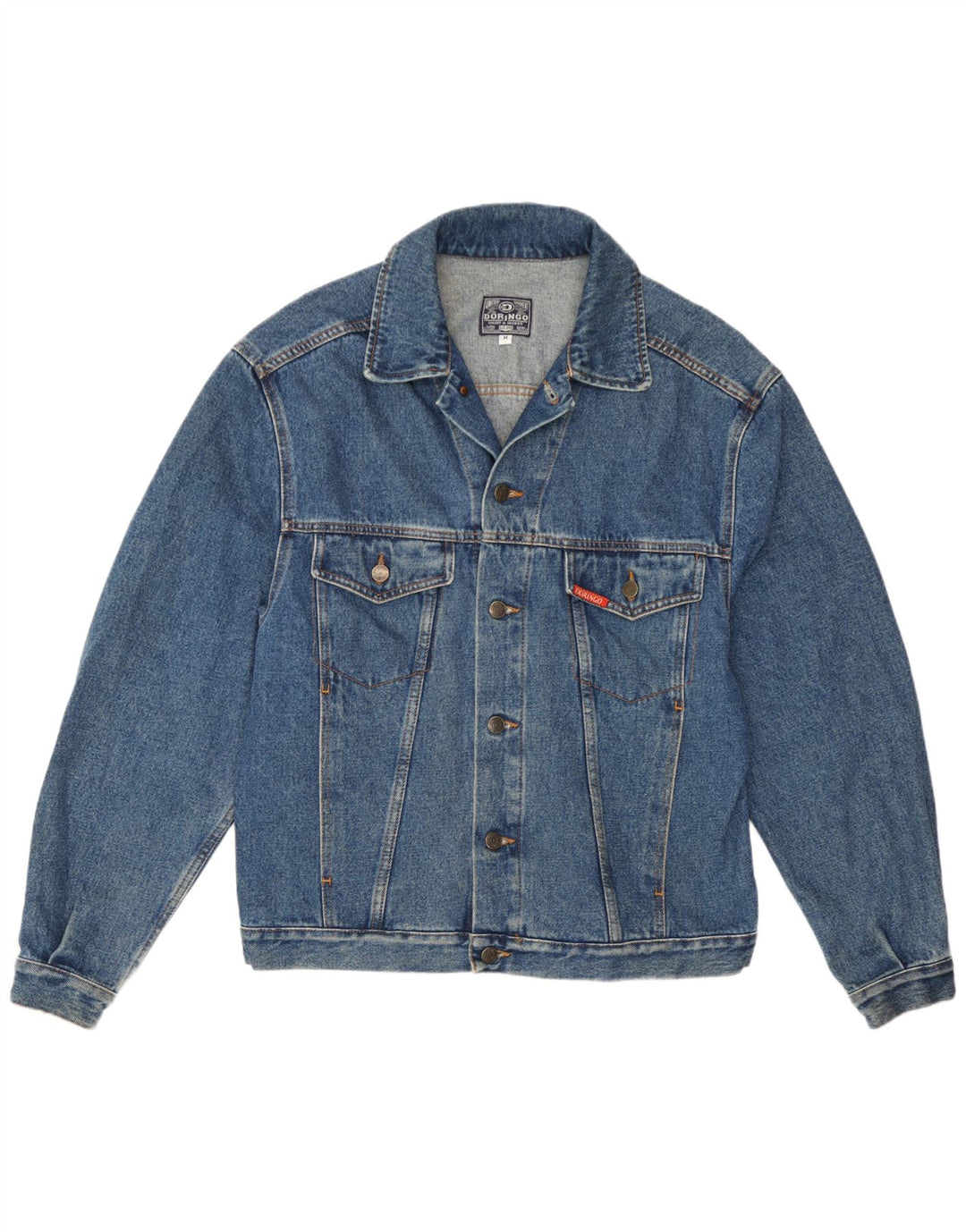 Jaqueta jeans masculina Doringo UK 38 algodão azul médio
