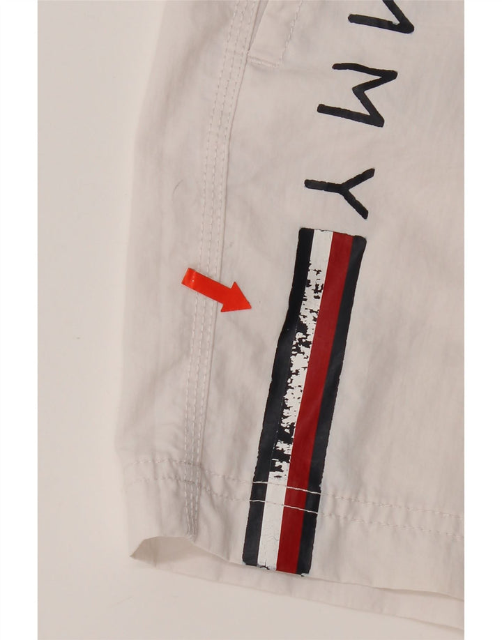 Shorts de natação feminino Tommy Hilfiger gráfico UK 12 médio branco