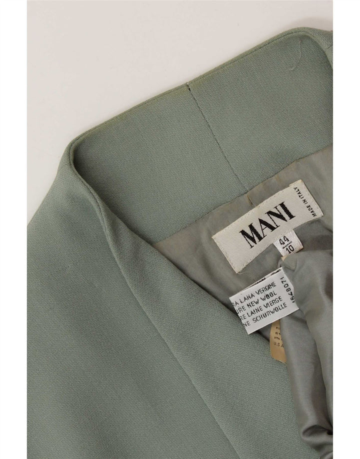 Jaqueta blazer feminina MANI com 2 botões IT 44 lã virgem verde médio