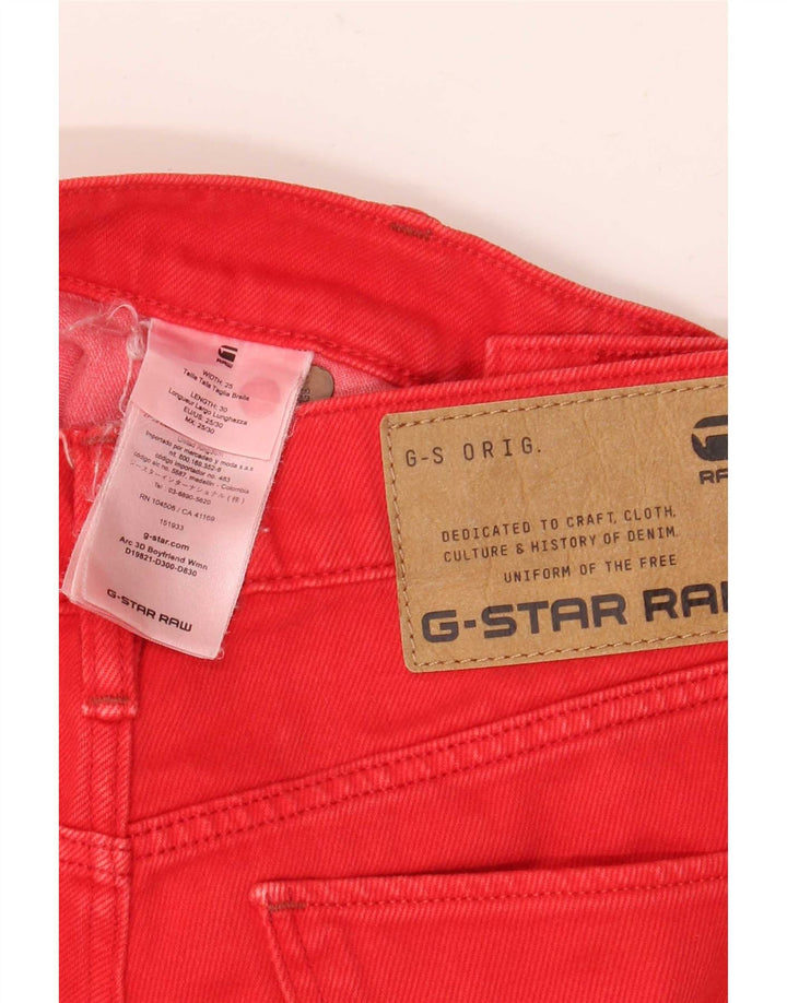 Calça jeans masculina G-Star 3D Arc cortada W25 L25 algodão vermelho