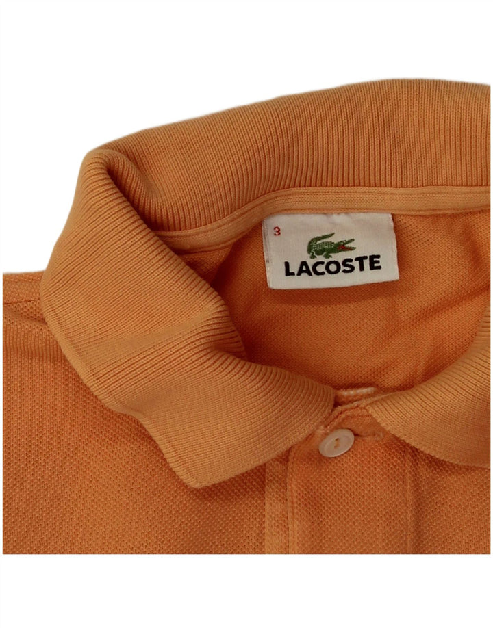 Camisa polo masculina Lacoste tamanho 3 pequeno algodão laranja