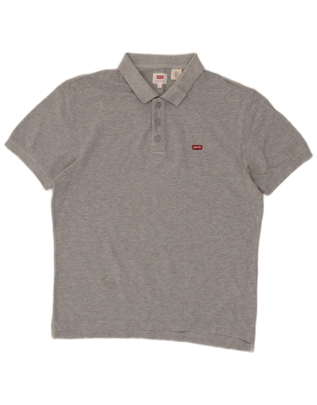 Camisa polo masculina LEVI'S pequena cinza algodão