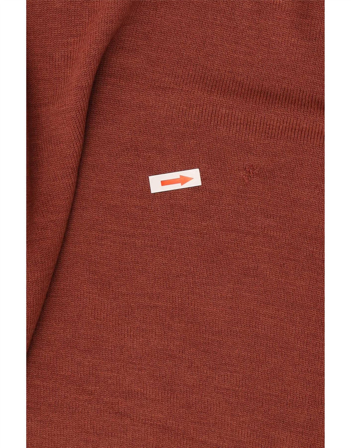 Lacoste Suéter masculino com gola redonda tamanho 5 grande lã marrom